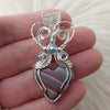 Polychrome Jasper And Sterling silver Heart Pendant