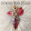 Red Aurora Plume Agate Doublet, Sterling Silver, And 14k Gold Filled Pendant