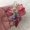 Red Aurora Plume Agate Doublet, Sterling Silver, And 14k Gold Filled Pendant