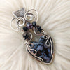 Indigo Gabbro And Sterling Silver Heart Pendant