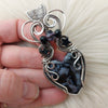 Indigo Gabbro And Sterling Silver Heart Pendant