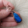 Blue Labradorite Copper Statement Pendant
