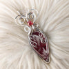 Red Aurora Plume Agate Doublet And Sterling Silver Pendant