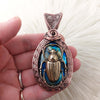 Scarab Beetle Labradorite In Copper Statement Pendant