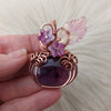 Amethyst Pumpkin Pendant In Copper
