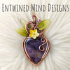Amethyst And Copper Heart Statement Pendant