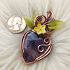 Amethyst And Copper Heart Statement Pendant