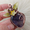 Amethyst And Copper Heart Statement Pendant