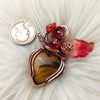 Tigers Eye And Copper Heart Statement Pendant