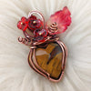 Tigers Eye And Copper Heart Statement Pendant