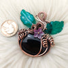 Black Onyx Pumpkin Pendant In Copper