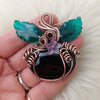 Black Onyx Pumpkin Pendant In Copper