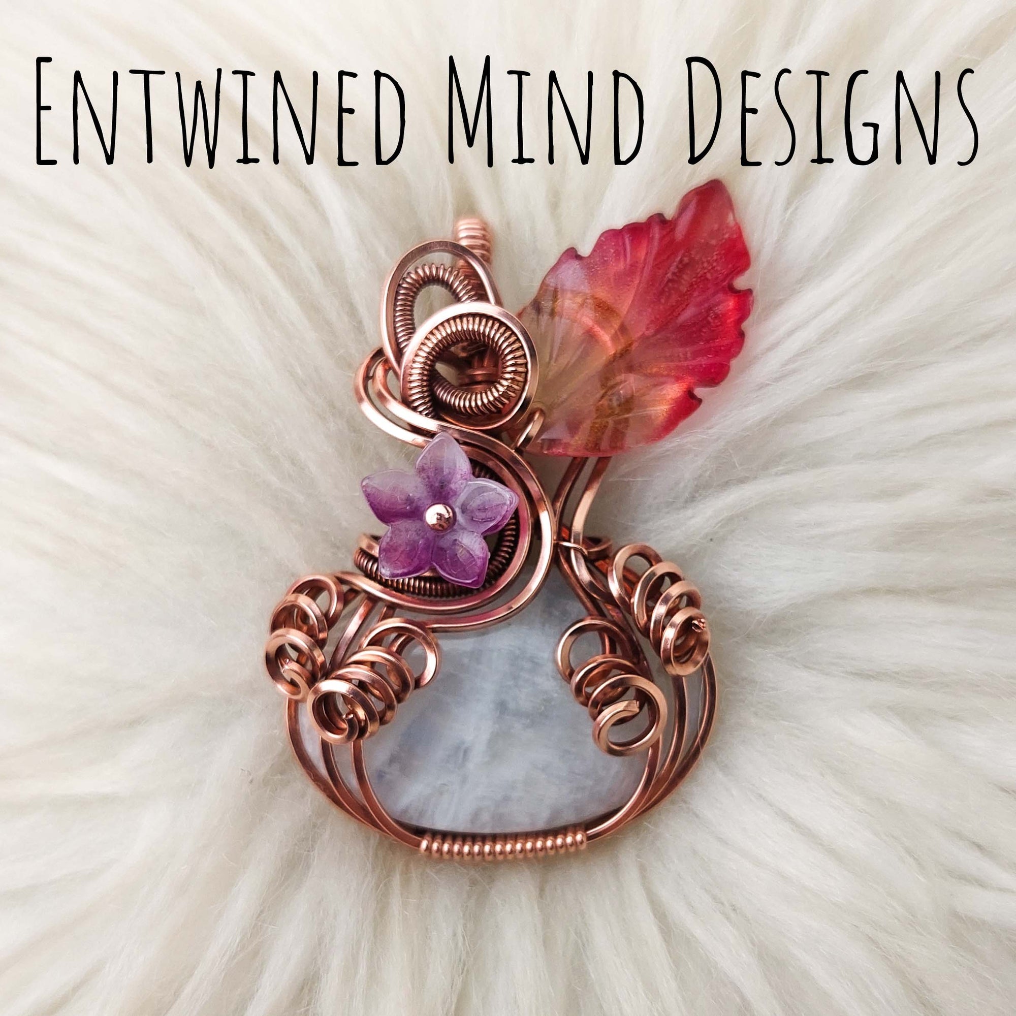 Moonstone Pumpkin Pendant In Copper