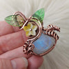 Moonstone Pumpkin Pendant In Copper