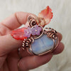 Moonstone Pumpkin Pendant In Copper