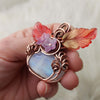 Moonstone Pumpkin Pendant In Copper