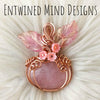 Rose Quartz Pumpkin Pendant In Copper