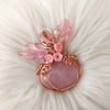 Rose Quartz Pumpkin Pendant In Copper