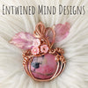 Rhodonite Pumpkin Pendant In Copper