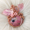Rhodonite Pumpkin Pendant In Copper