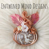 White Agate Pumpkin Pendant In Copper