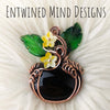 Black Onyx Pumpkin Pendant In Copper