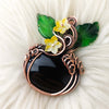 Black Onyx Pumpkin Pendant In Copper