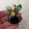 Black Onyx Pumpkin Pendant In Copper