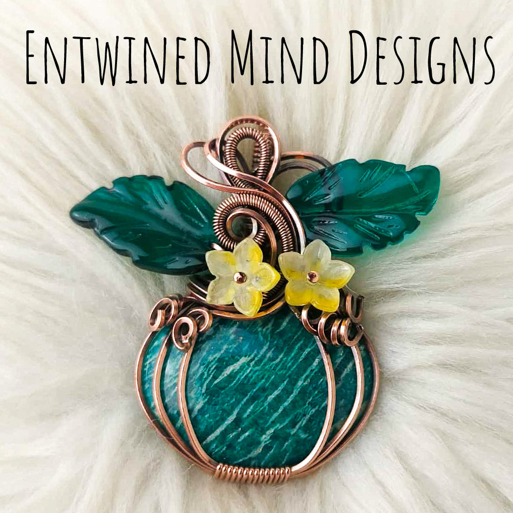 Amazonite Pumpkin Pendant In Copper