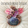 Purple Moss Agate Pumpkin Pendant In Copper