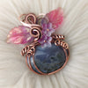Purple Moss Agate Pumpkin Pendant In Copper