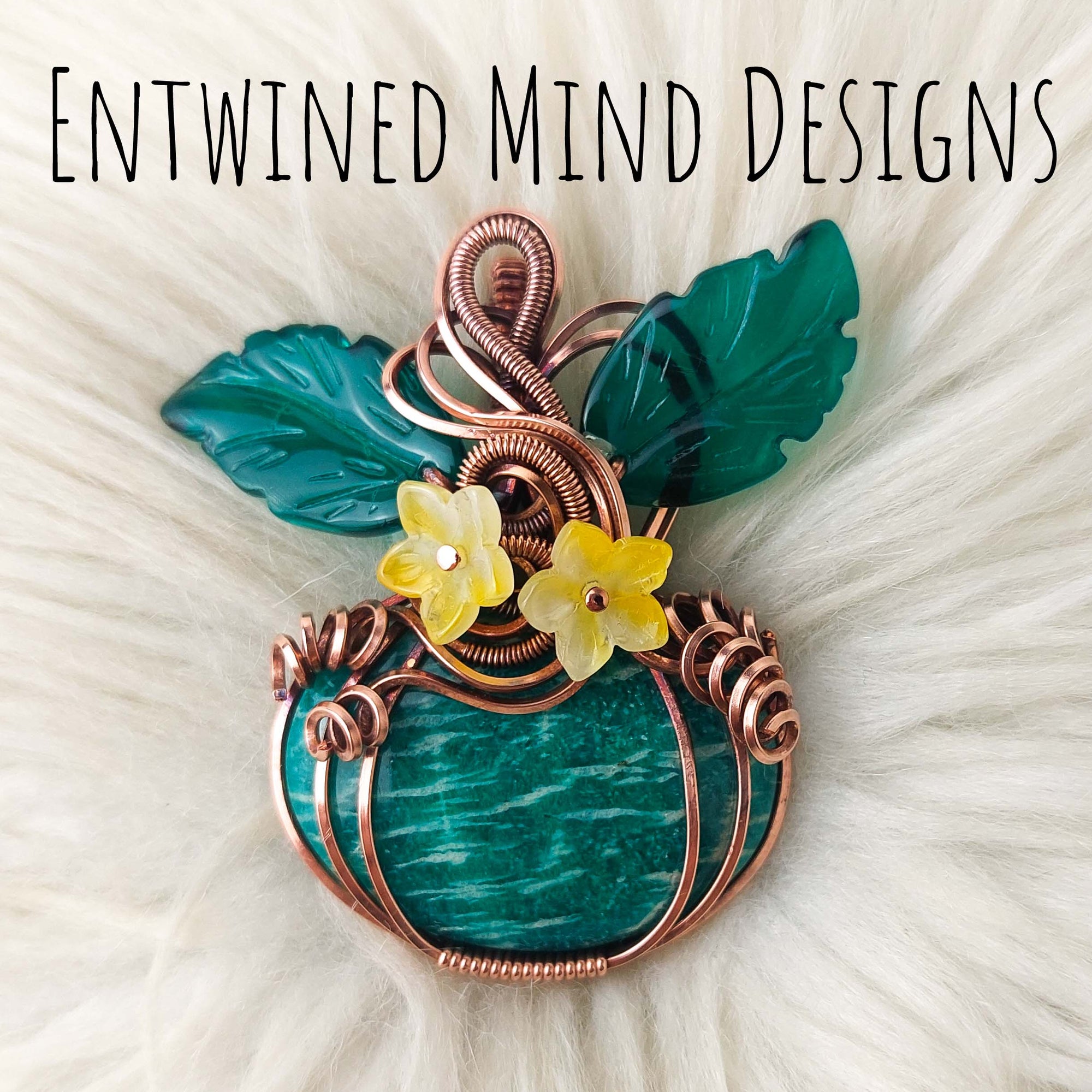 Amazonite Pumpkin Pendant In Copper