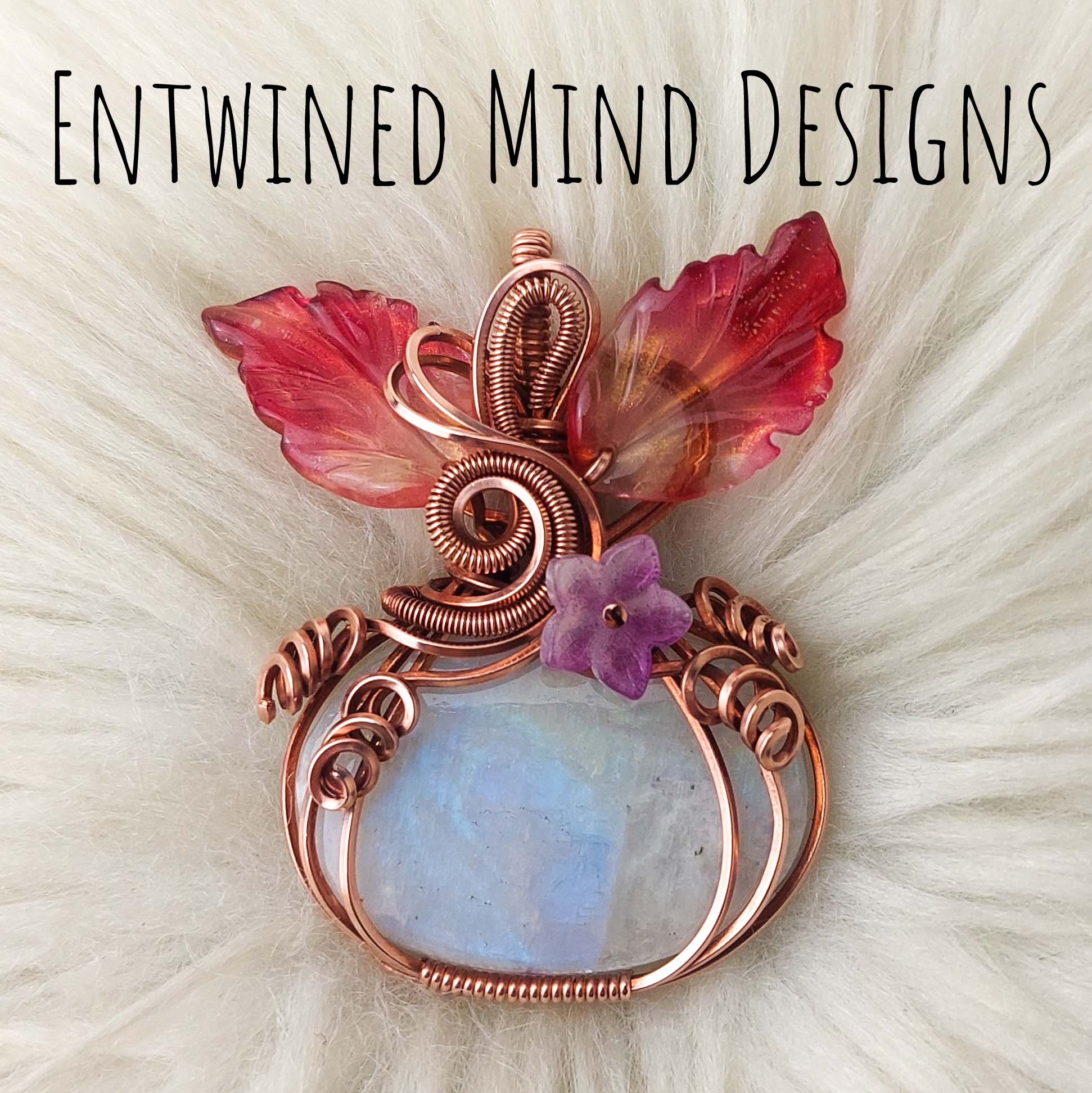 Moonstone Pumpkin Pendant In Copper