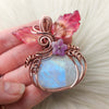 Moonstone Pumpkin Pendant In Copper
