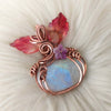 Moonstone Pumpkin Pendant In Copper