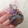 River Jasper Pumpkin Pendant In Copper