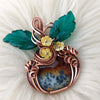 Red Marcasite Pumpkin Pendant In Copper