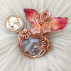 White Agate Pumpkin Pendant In Copper