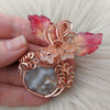 White Agate Pumpkin Pendant In Copper