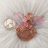 Pink Aventurine Pumpkin Pendant In Copper