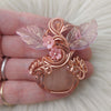 Pink Aventurine Pumpkin Pendant In Copper