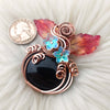 Black Onyx Pumpkin Pendant In Copper