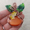 Glass Cats Eye Pumpkin Pendant In Copper