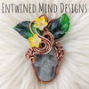 Quartz Skull Pumpkin Pendant In Copper