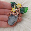 Quartz Skull Pumpkin Pendant In Copper