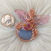 Purple Chalcedony Pumpkin Pendant In Copper