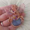 Purple Chalcedony Pumpkin Pendant In Copper