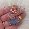 Purple Chalcedony Pumpkin Pendant In Copper