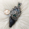 Agate Wolf And Owl Pendant In Sterling Silver