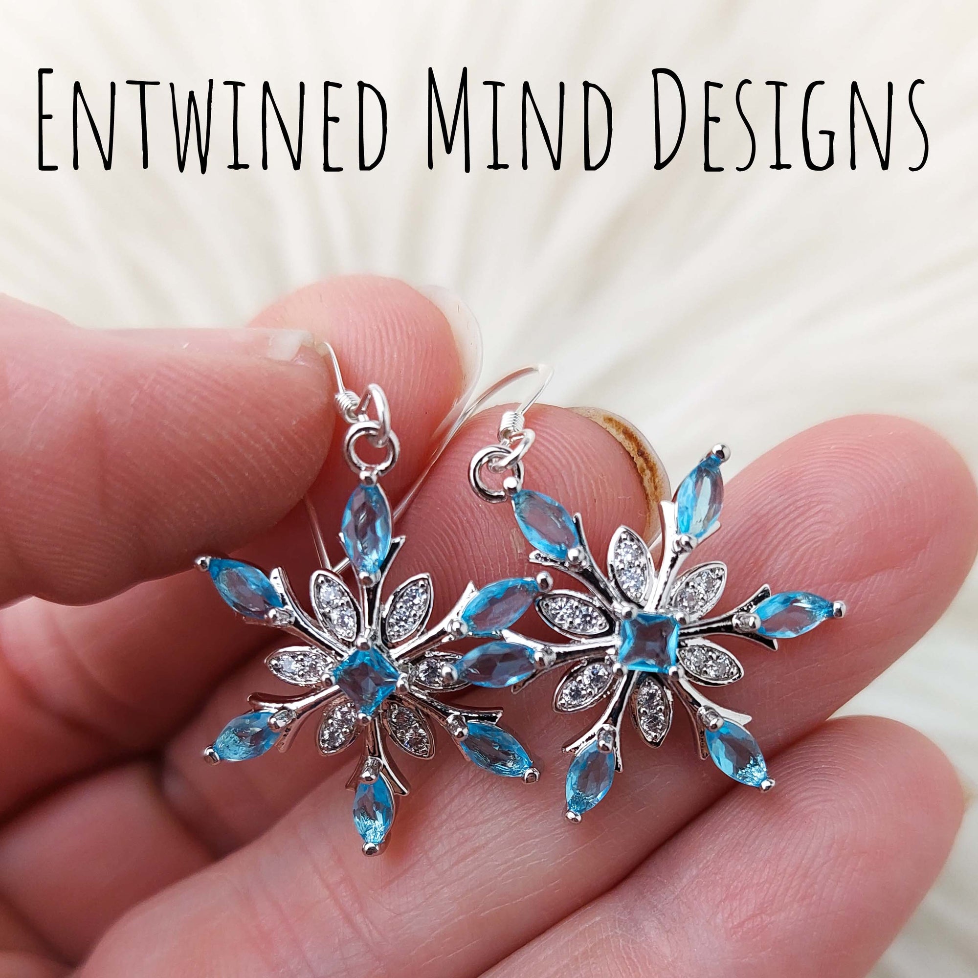 Sterling Silver And CZ Snowflake Earrings